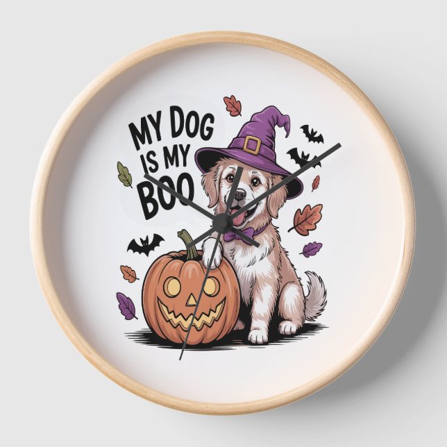 My Dog is My Boo Halloween Clock (Front)
