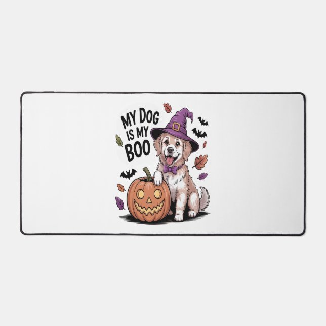 My Dog is My Boo Halloween Desk Mat (Front)