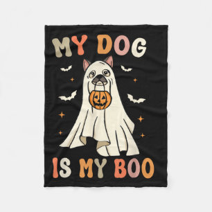 My Dog Is My Boo Halloween Ghost Dog Spooky Fleece Blanket