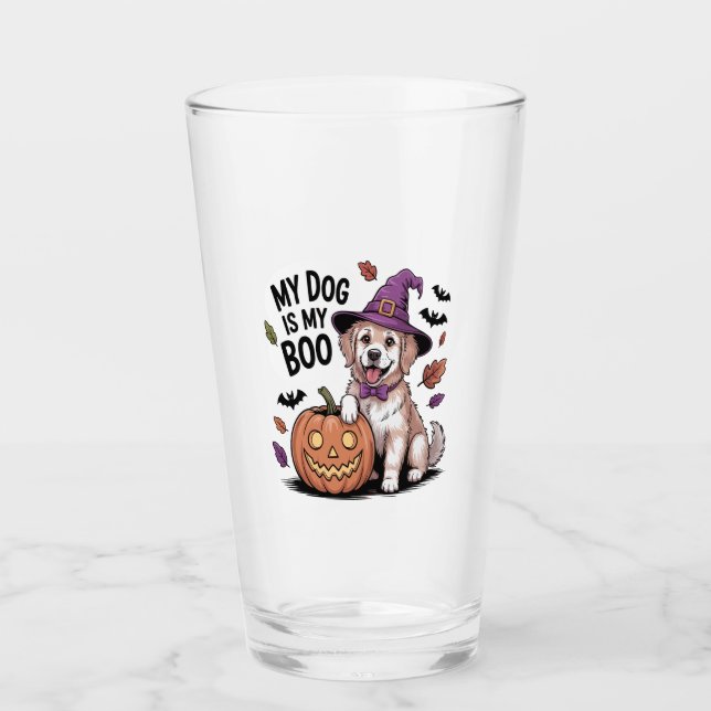 My Dog is My Boo Halloween Glass (Front)