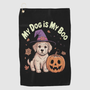 My Dog is My Boo Halloween Golf Towel