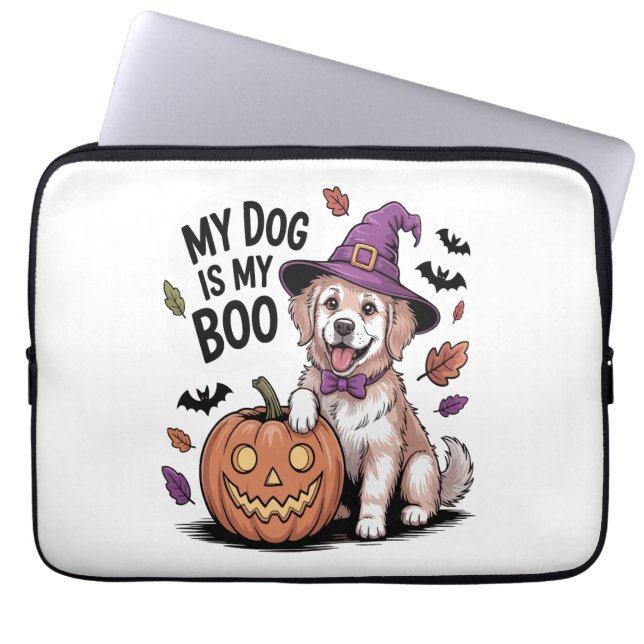 My Dog is My Boo Halloween Laptop Sleeve (Front)