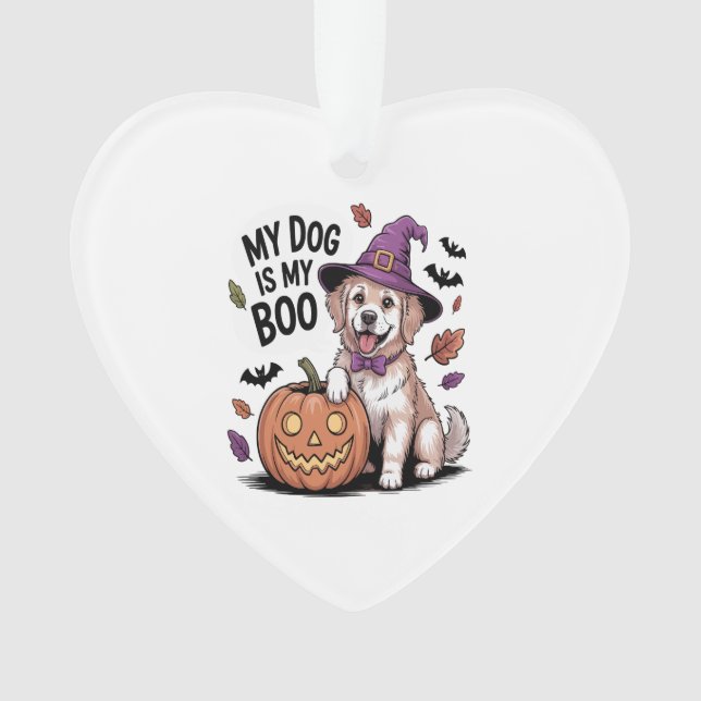 My Dog is My Boo Halloween Ornament (Front)