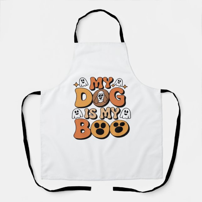 My Dog Is My Boo Shirt – Funny Dog Lover Gift 2025 Apron (Front)