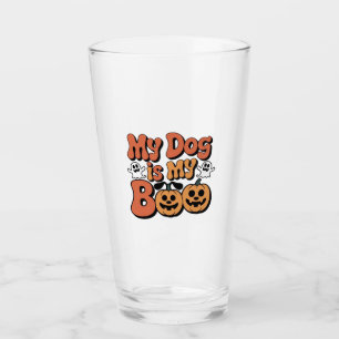 My Dog Is My Boo, Teacher, Funny Dog Lover Educato Glass