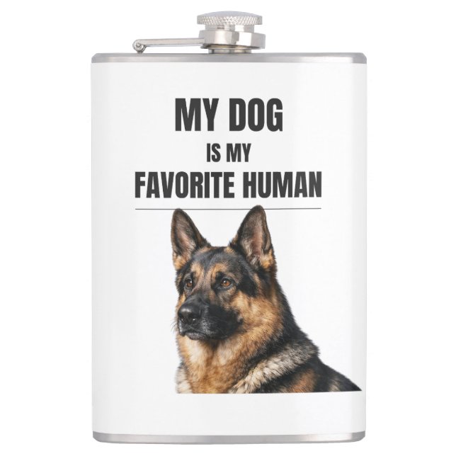 My Dog Is My Favorite Human Hip Flask (Front)