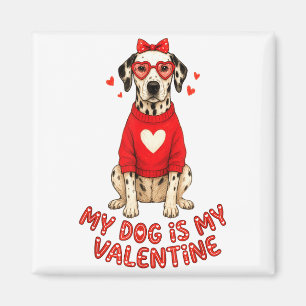 My Dog Is My Valentine Dalmatian Heart Gles Bow Do Magnet