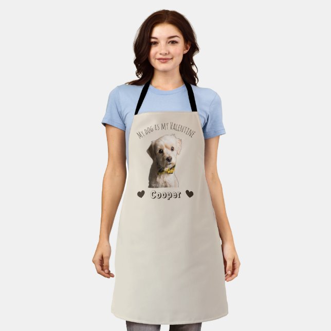 My Dog Is My Valentine – Personalized Pet  Apron (Worn)
