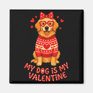My Dog Is My Valentine Retriever Heart Gles Dog Mo Magnet