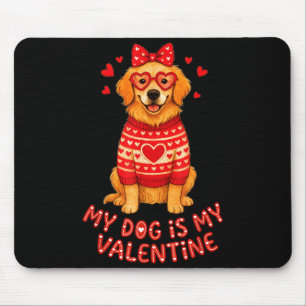 My Dog Is My Valentine Retriever Heart Gles Dog Mo Mouse Mat