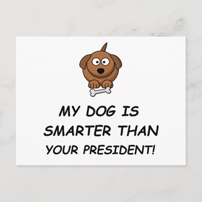 My Dog Is Smarter Than Your President! Postcard (Front)