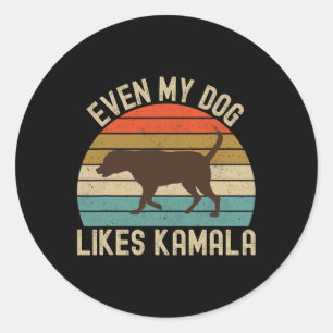 My Dog Likes Kamala Harris For President 2024 Choc Classic Round Sticker