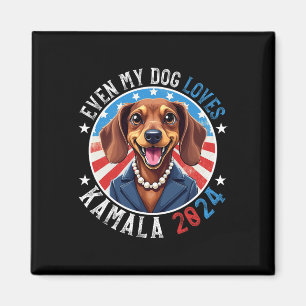 My Dog Loves Kamala 2024 Dachshund Lover Funny Magnet
