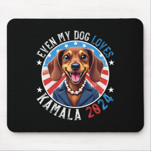My Dog Loves Kamala 2024 Dachshund Lover Funny  Mouse Mat