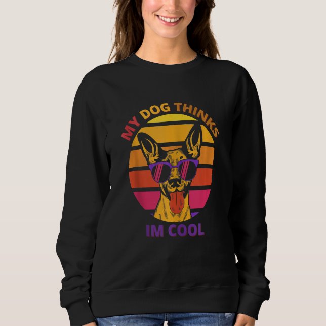 My Dog Thinks I'm cool - Retro Style Dog Gift Tank (Front)