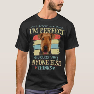 My Dog Thinks I'm Perfect Airedale Terrier Retro S T-Shirt