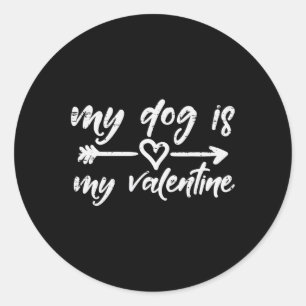 My Dog Valentine Funny Pet Owner Fur Mum Dad Men W Classic Round Sticker