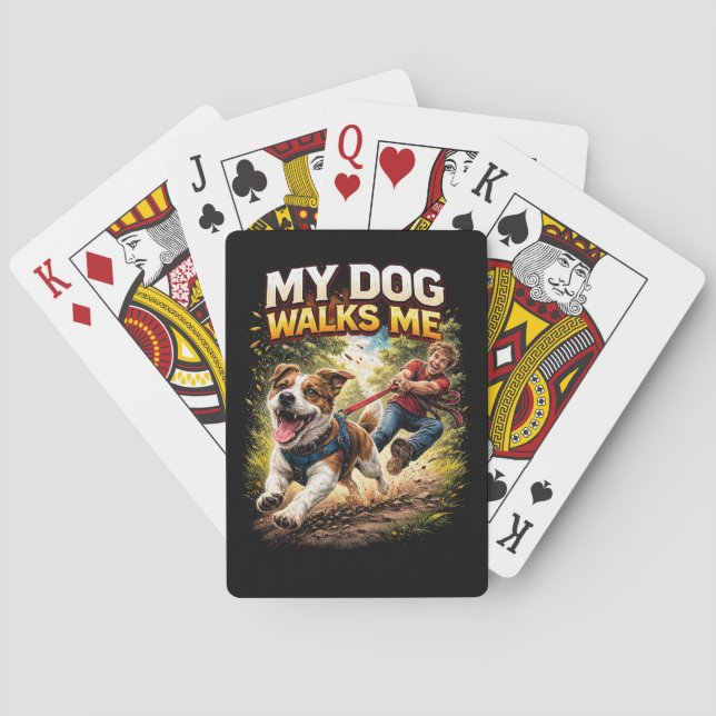 My Dog Walks Me Playing Cards (Back)
