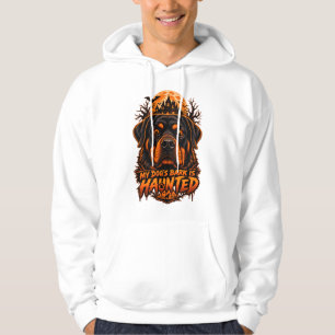 My Dog's Bark Is Haunted Rottweiler Halloween Horr Hoodie