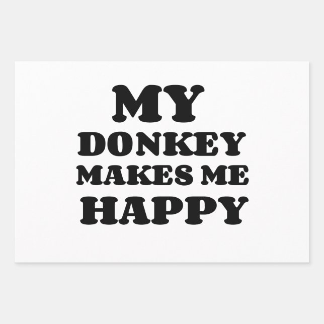 MY DONKEY MAKES ME HAPPY WRAPPING PAPER SHEET (Front)