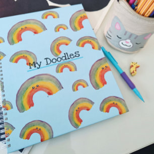 My Doodles, Customisable Kawaii Rainbow Notebook