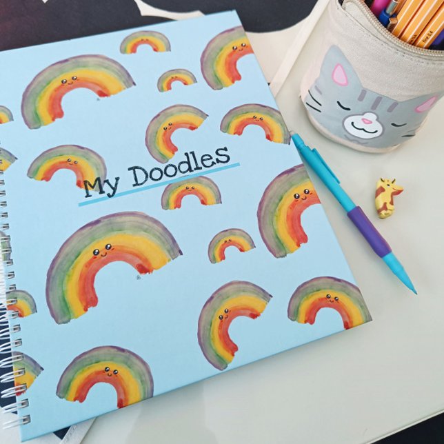 My Doodles, Customisable Kawaii Rainbow Notebook (Creator Uploaded)