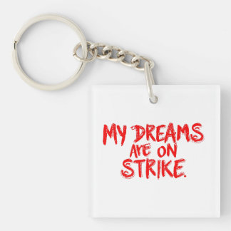 "My Dreams Are On Strike" Key Ring