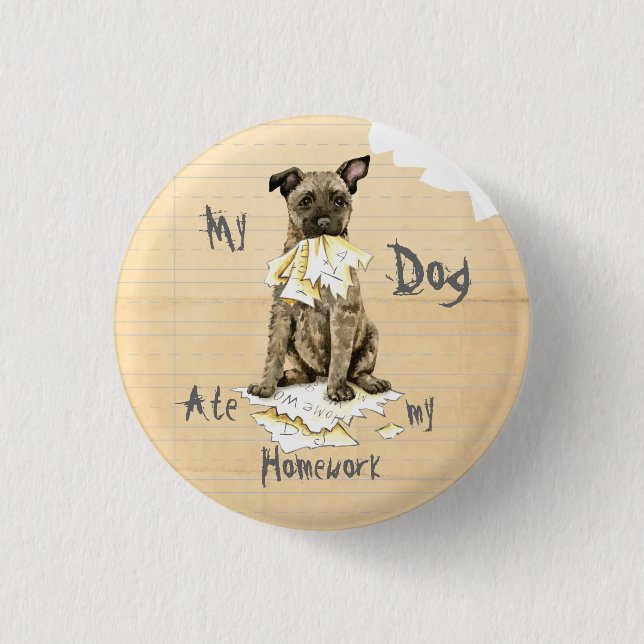 My Dutch Shepherd Ate My Homework 3 Cm Round Badge (Front)