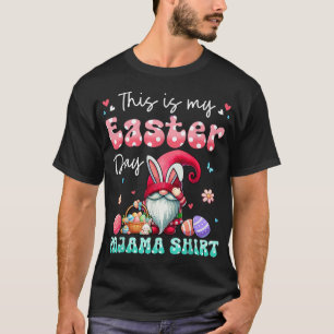 My Easter Day Pyjama Floral Bunny Gnome Hunting  T-Shirt