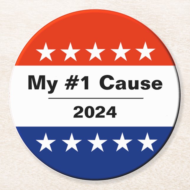 My Election Issue 2024 Round Paper Coaster (Front)