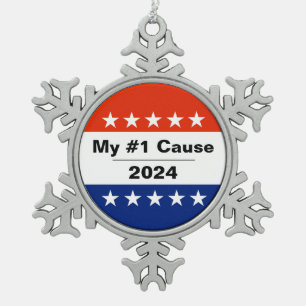 My Election Issue 2024 Snowflake Pewter Christmas Ornament