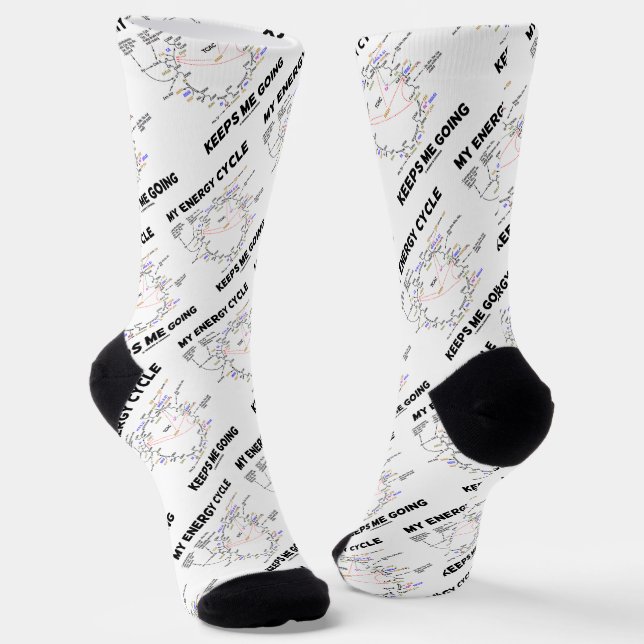 My Energy Cycle Keeps Me Going Krebs Cycle Humour Socks (Angled)