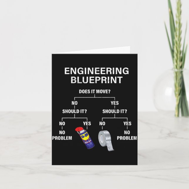 My Engineering Blueprint - Funny Engineer  Card (Front)