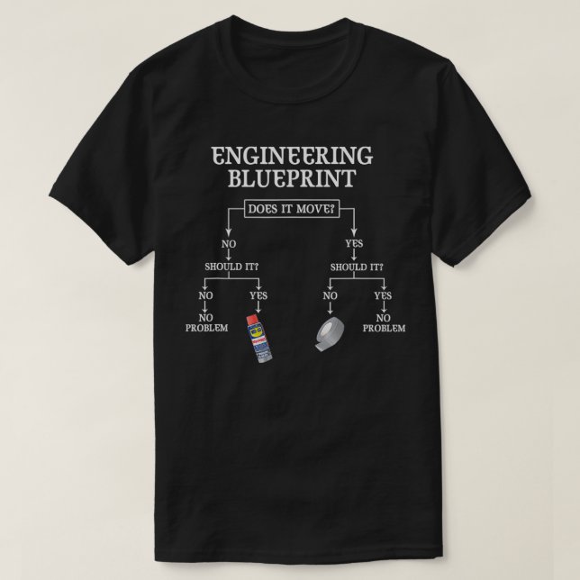 My Engineering Blueprint Funny Engineer Duct Tape  T-Shirt (Design Front)