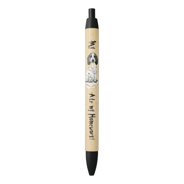 My English Cocker Ate My Homework Black Ink Pen (Front Vertical)