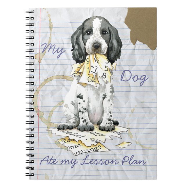 My English Cocker Ate My Lesson Plan Notebook (Front)