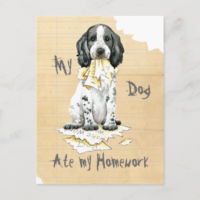My English Cocker Spaniel Ate My Homework Postcard (Front)