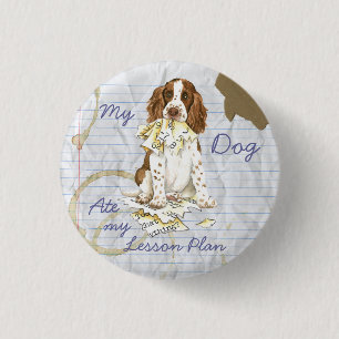 My English Springer Spaniel Ate My Lesson Plan 3 Cm Round Badge