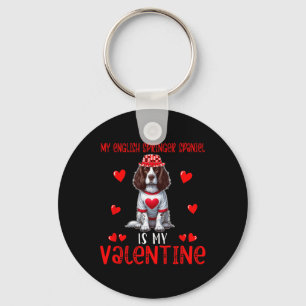 My English Springer Spaniel Is My Valentine Hearts Key Ring