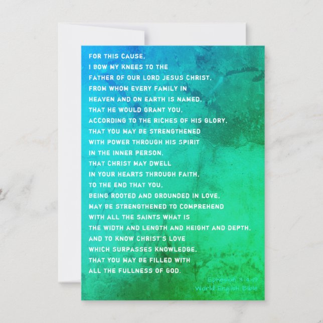 My Ephesians 3 Prayer For You Card (Front)