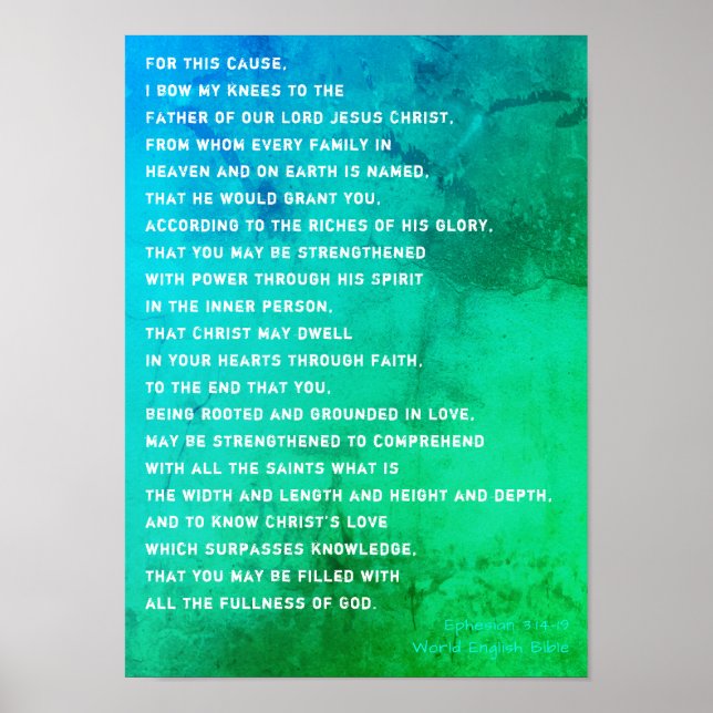 My Ephesians 3 Prayer For You Poster (Front)