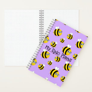 My Epic Plans, Cute Cartoon Bee Notebook