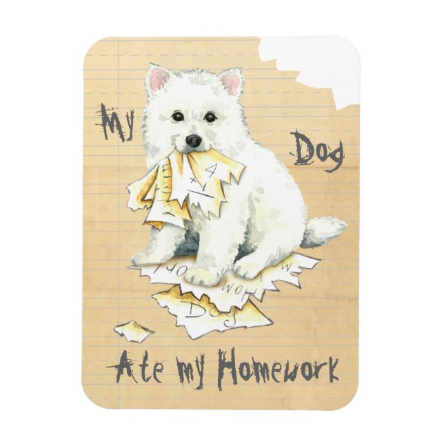 My Eskie Ate My Homework Magnet (Vertical)