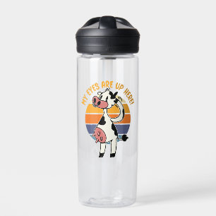 My Eyes are up Here! - Funny Cow Udders Graphic Water Bottle