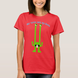 "My Eyes Are Up Here" Silly Alien Emoji Shirt