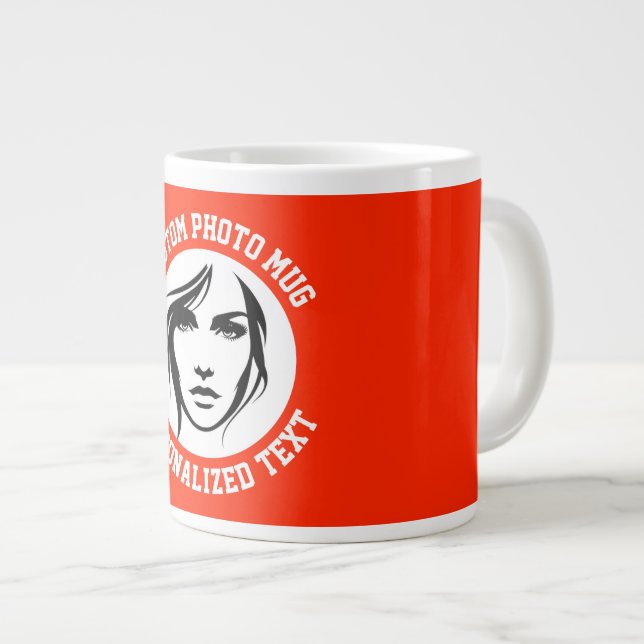 My Face on a BRIGHT RED Custom Giant Mug (Front Right)
