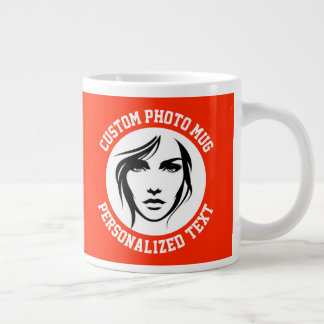 My Face on a BRIGHT RED Custom Large Coffee Mug