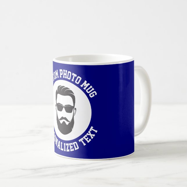 My Face on a Custom Mug NAVY BLUE (Front Right)
