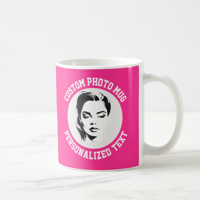 My Face on a Custom Mug STRAWBERRY PINK (Right)