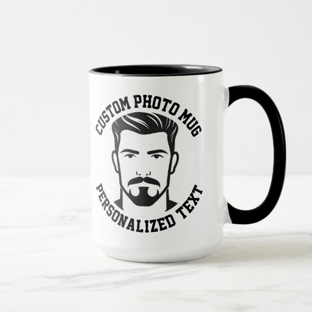 My Face on a Large Custom Combo Mug COLLEGE Text (Right)